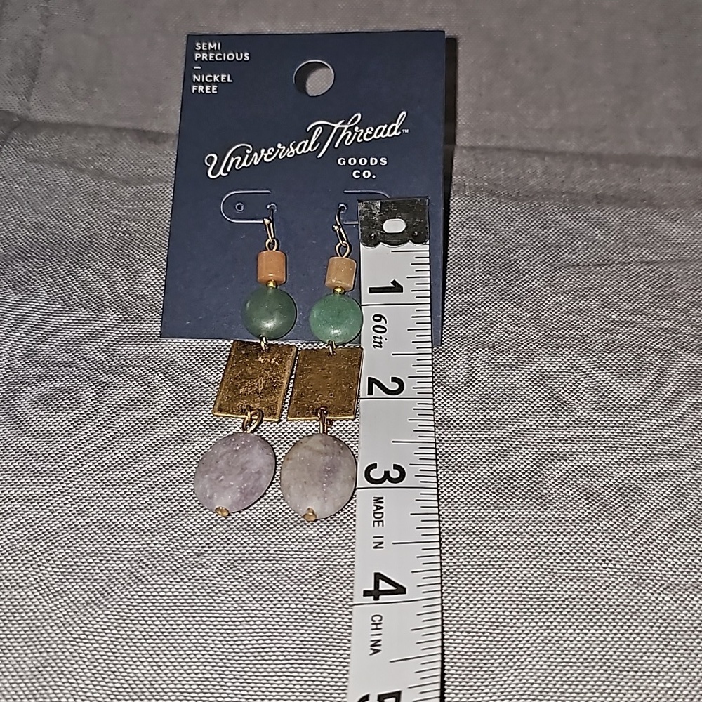 NWT Semi Precious, Nickel Free, Universal Thread Goods Co. Dangle Earrings - Picture 8 of 8
